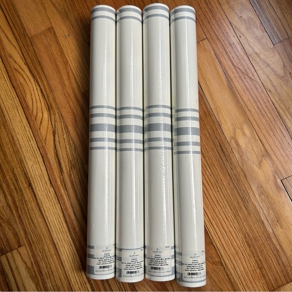 New Hearth & Hand Wall Paper Double Roll 56sqft per roll lot of Four Stripes - Picture 3 of 8